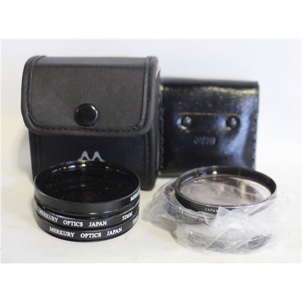 2 SETS OF VINTAGE SLR CAMERA FILTERS IN CASES