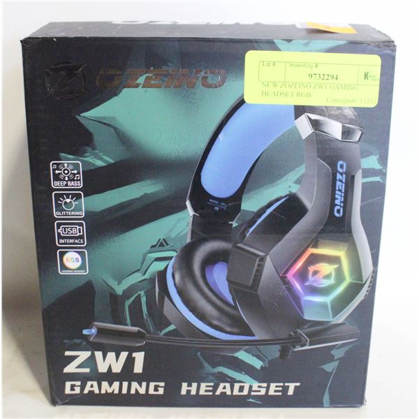 NEW ZOZEINO ZW1 GAMING HEADSET RGB