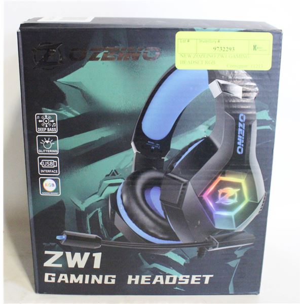 NEW ZOZEINO ZW1 GAMING HEADSET RGB