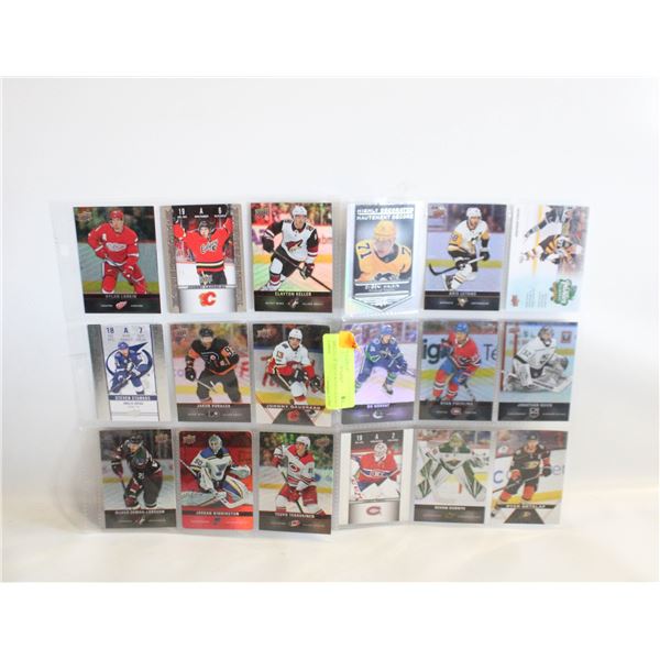SHEETS OF TIM HORTONS HOCKEY CARDS