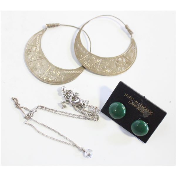 ESTATE PENDANT NECKLACE + 2 DIFFERENT PRS LADIES