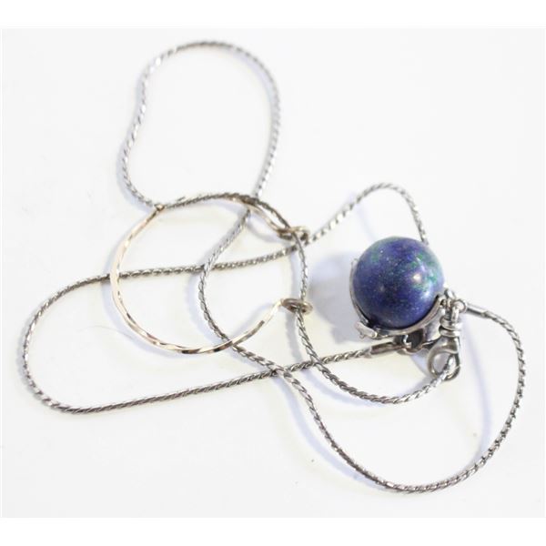 ESTTAE 925 WORLD/GLOBE SHAPED PENDANT ON CHAIN+