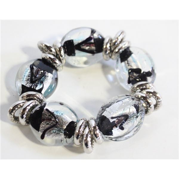 BLOWN GLASS METALLIC ACCENT CHUNKY