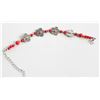 Image 1 : RED BEAD FLOWER CHARMS LOBSTER CLAW