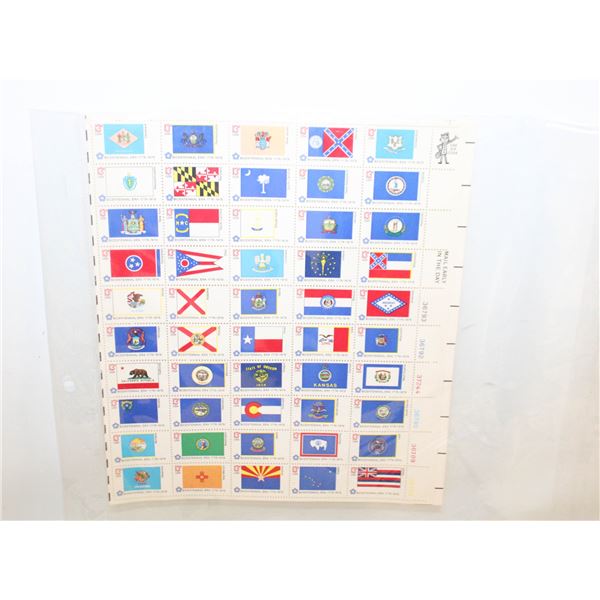 UNUSED BICENTENNIAL STAMP SHEET USA 13 CENTS