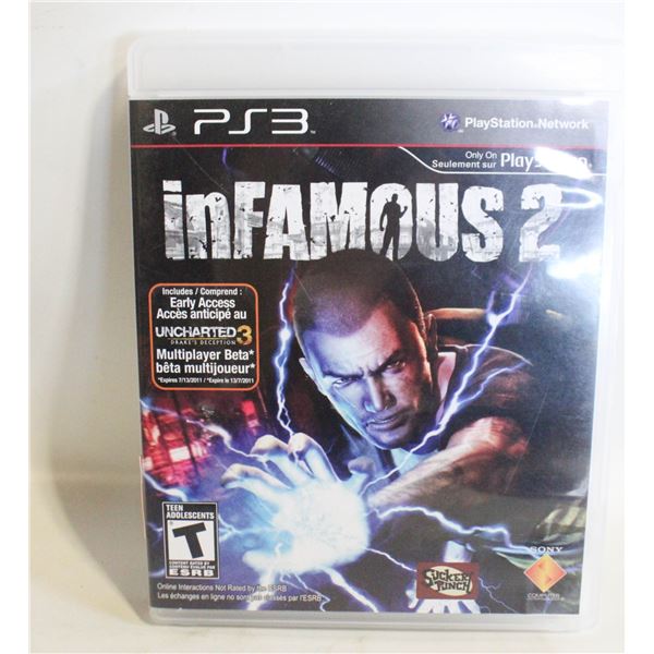 INFAMOUS 2 PS3 PLAYSTATION 3 VIDEO GAME