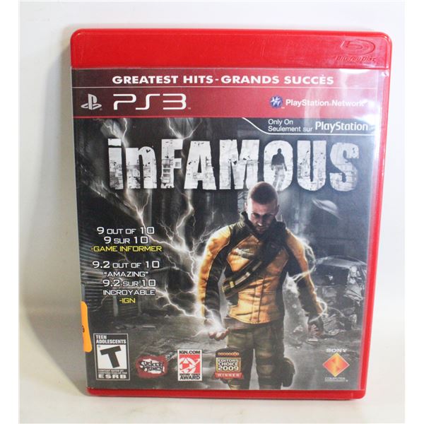 INFAMOUS PS3 PLAYSTATION 3 VIDEO GAME