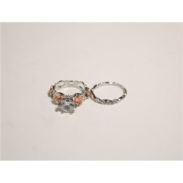 14)  SILVER TONE & ROSE GOLD 2 PCE