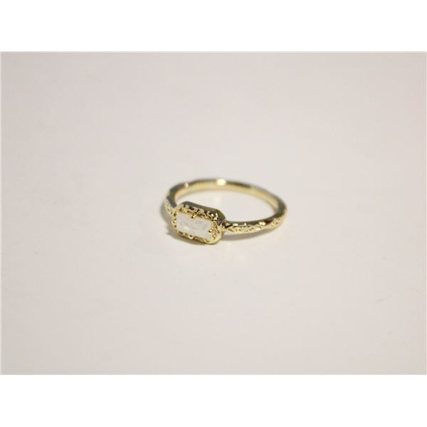 10)  GOLD TONE WITH LAB CREATED OPAL