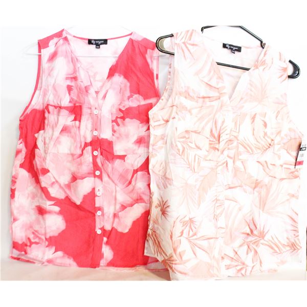 2 MED. BUTTONDOWN V NECK TOPS