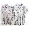 Image 1 : 2 LAR. SHORT SLEEVE GREY FLORAL TOPS