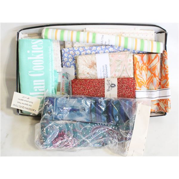 QUILTING/SEWING FABRICS- NEW- BOX LOT ASSORTED