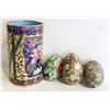 Image 1 : CLOISONNÉ VASE & DECORATIVE EGGS