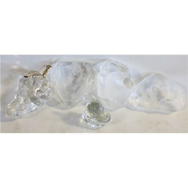 5 ENGRAVED LEAD CRYSTAL SCULPTURES