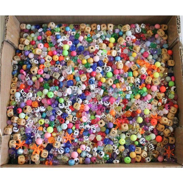 BOX OF CRAFTING BEADS