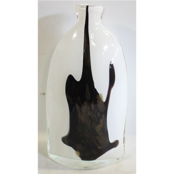 MURANO STYLE ART GLASS VASE 12" X 7"