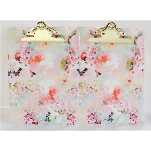 FLORAL CLIPBOARDS 2PC LOT