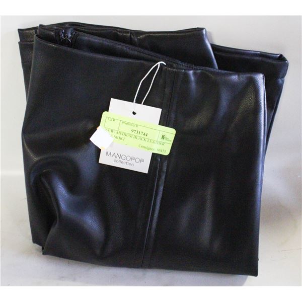 NEW- MEDIUM BLACK LEATHER LIKE SKIRT