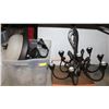 Image 1 : 3 HANGING LIGHTS (2 CHANDELIERS W/GLASS) ALL