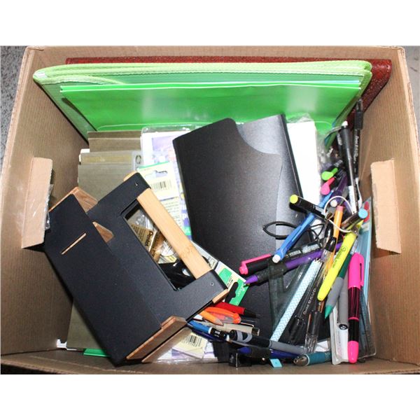 OFFICE SUPPLIES- BOX LOT ASSORTED