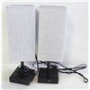 Image 1 : 2 NEW GREY LINEN SHAFE SOILSIUTABLE LAMPS WITH