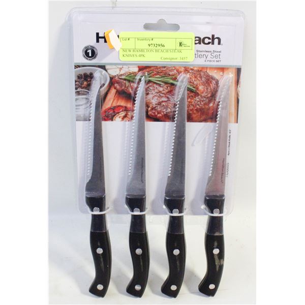 NEW HAMILTON BEACH STEAK KNIVES 4PK