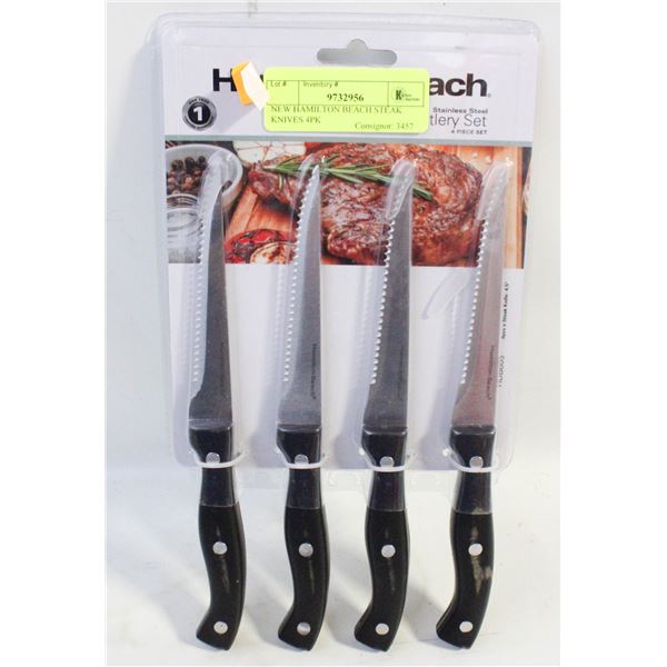 NEW HAMILTON BEACH STEAK KNIVES 4PK