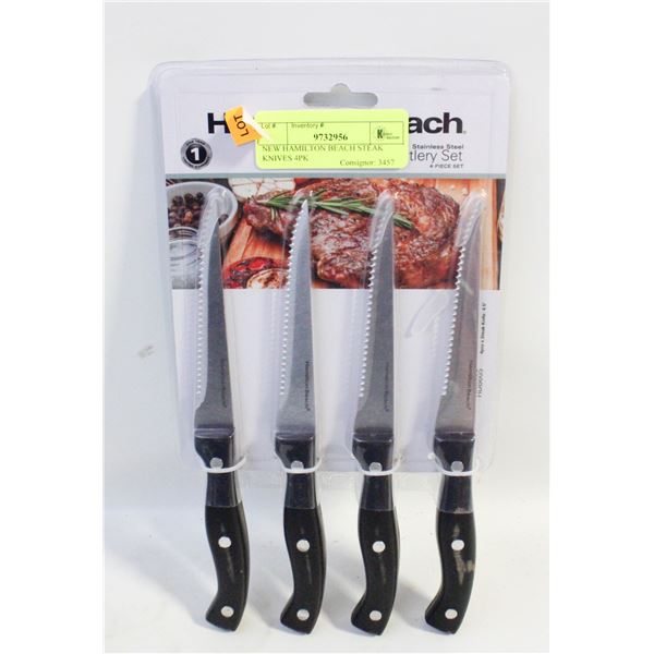 NEW HAMILTON BEACH STEAK KNIVES 4PK