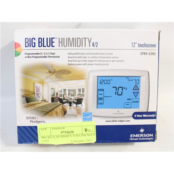 BIG BLUE HUMIDITY TOUCHSCREEN UNIT