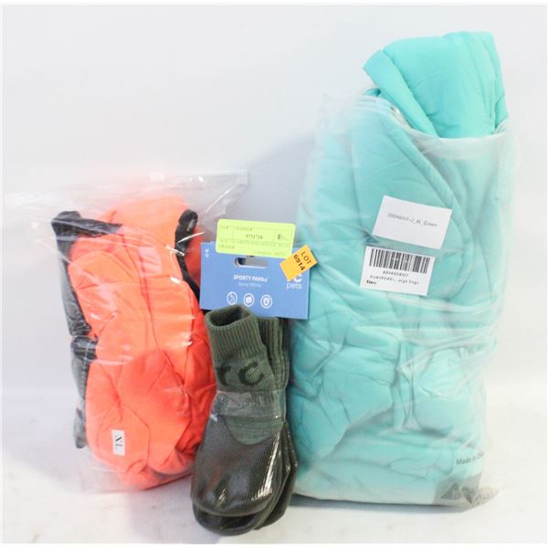 NEW- XL GREEN DOG HOODIE WITH ORANGE