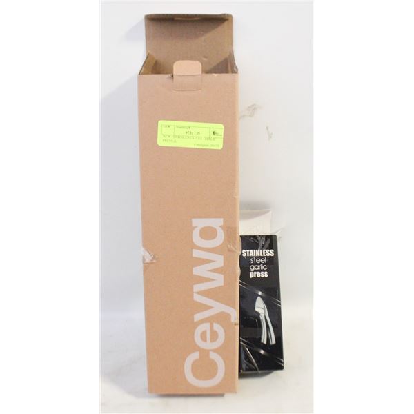 NEW- STAINLESS STEEL GARLIC PRESS &