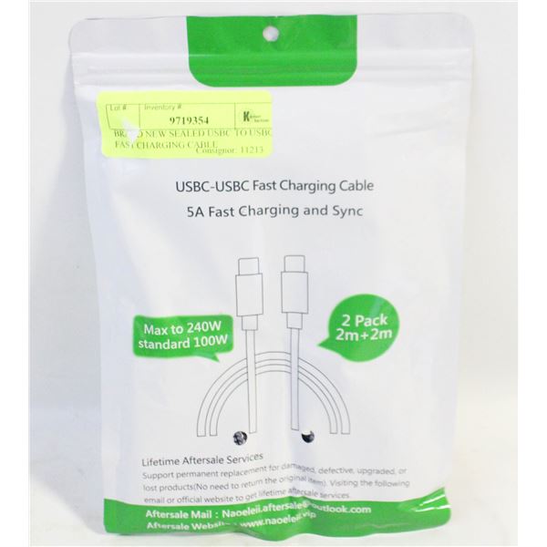 BRAND NEW SEALED USBC TO USBC FAST CHARGING CABLE
