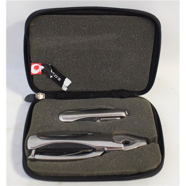LEEDS MULTI-TOOL + POCKET KNIFE IN ZIPPERED CASE