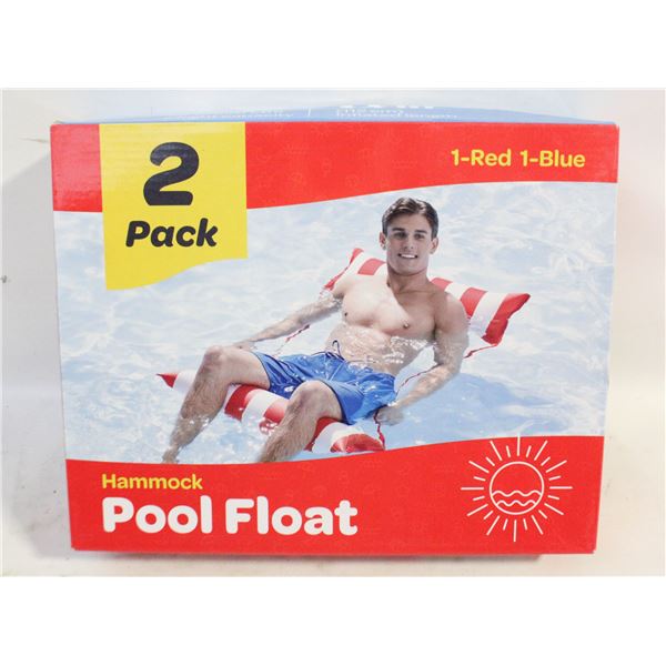 44 INCH HAMMOCK POOL FLOATS 2PK 1 RED 1 BLUE