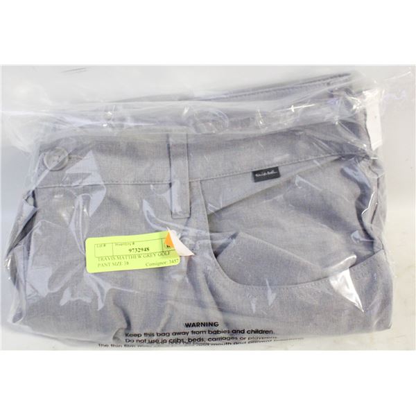 TRAVIS MATTHEW GREY GOLF PANT SIZE 38
