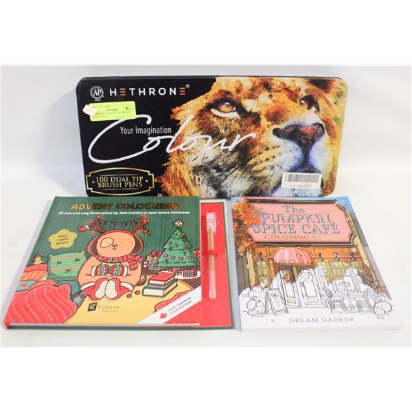 HETHRONE 100 DUAL TIP BRUSH PENS WITH 2