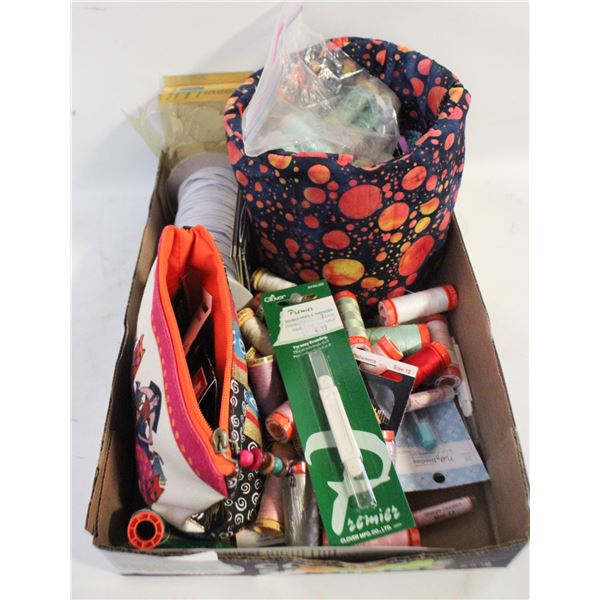 SEWING SUPPLIES & ACCESSORIES ASSORTED BOX LOT