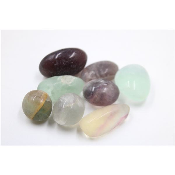 #171-NATURAL MULTI-COLOUR FLUORITE TUMBLE 500CT