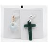 Image 1 : #187-NATURAL JADE JADEITE PENDANT 2PCS