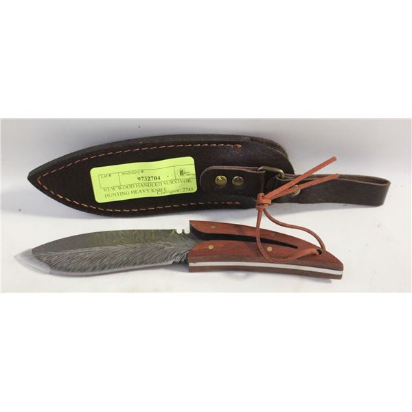 NEW WOOD HANDLED SURVIVOR/ HUNTING HEAVY KNIFE