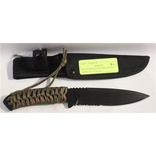NEW SURVIVAL HUNTER SHIELD ARMY STYLE KNIFE