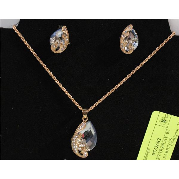 NEW JEWELRY DISPLAY W/ NECKLACE + EARRINGS