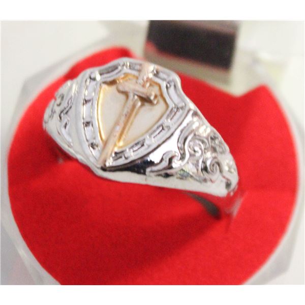 STAINLESS STEEL KNIGHTS TEMPLAR RING SIZE 12