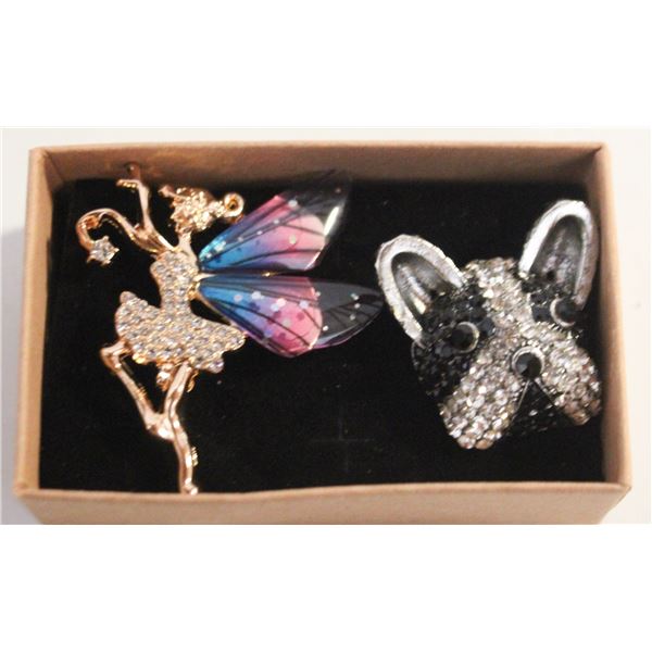 NEW 2PCS BROOCH SET