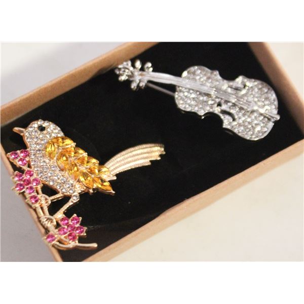 NEW 2PCS BROOCH SET
