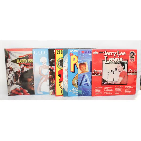 8 VINTAGE LP RECORDS (GERRY LEE LEWIS,