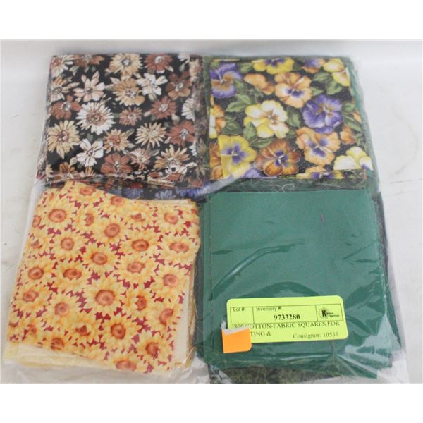 300 COTTON-FABRIC SQUARES FOR QUILTING &