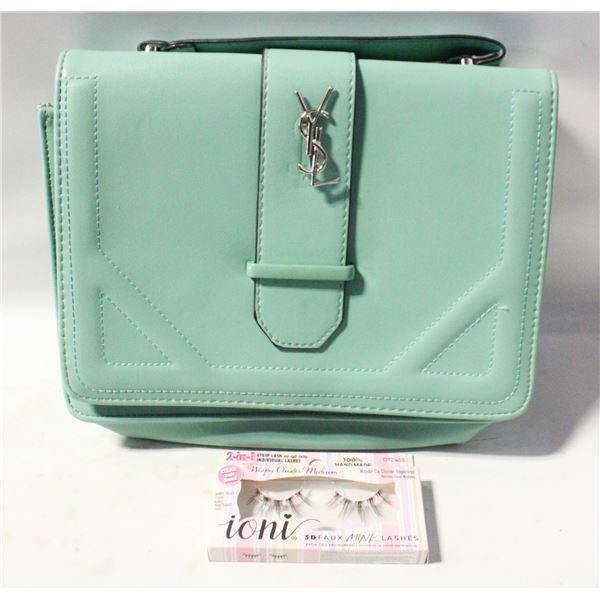 LADIES HANDBAG+NEW LASHES PK 3D FAUX MINK