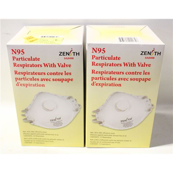24 PACKS N95 PARTICULATE RESPIRATORS ADVANCE WITH