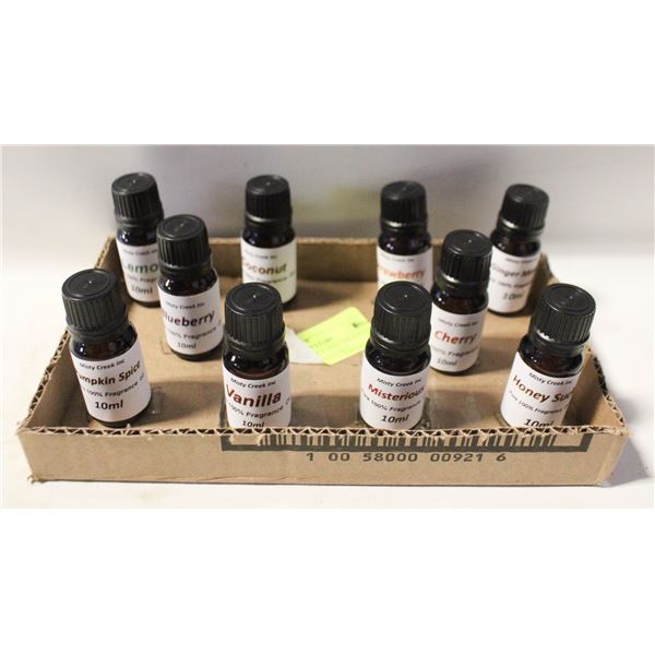NEW 10 BOTTLES 10ML FRAGRANCE OILS ASSORTED SCENTS
